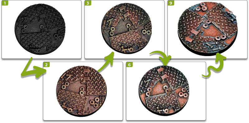Paint industrial bases for miniatures | Tutorial
